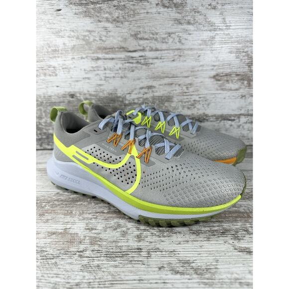 Mens Nike React Pegasus Trail 4 Light Iron Ore/Volt Trail Running Shoes Sz 8 EUC main image 4